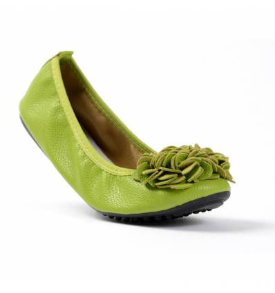 ... Chaussures  Ballerines  Ballerine souple granulÃ©e vert anis MONCEAU