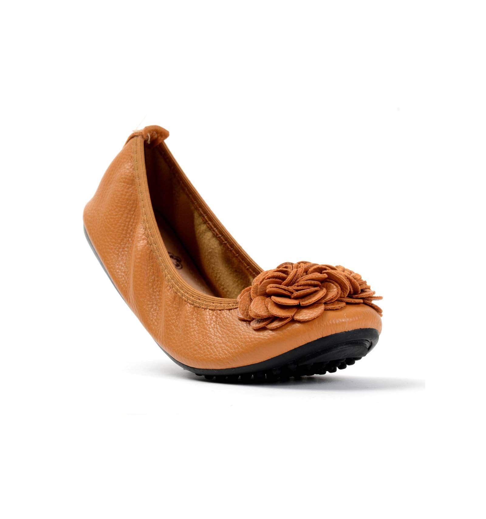 camel ballerina flats