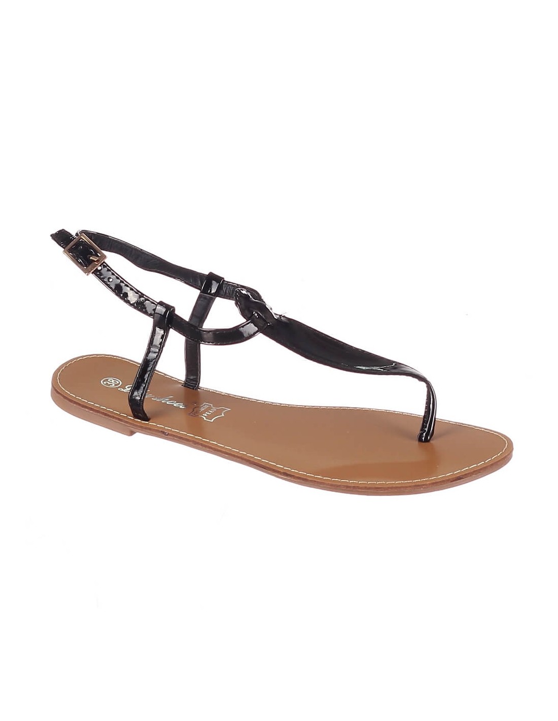 chaussures plates vernis noir femme