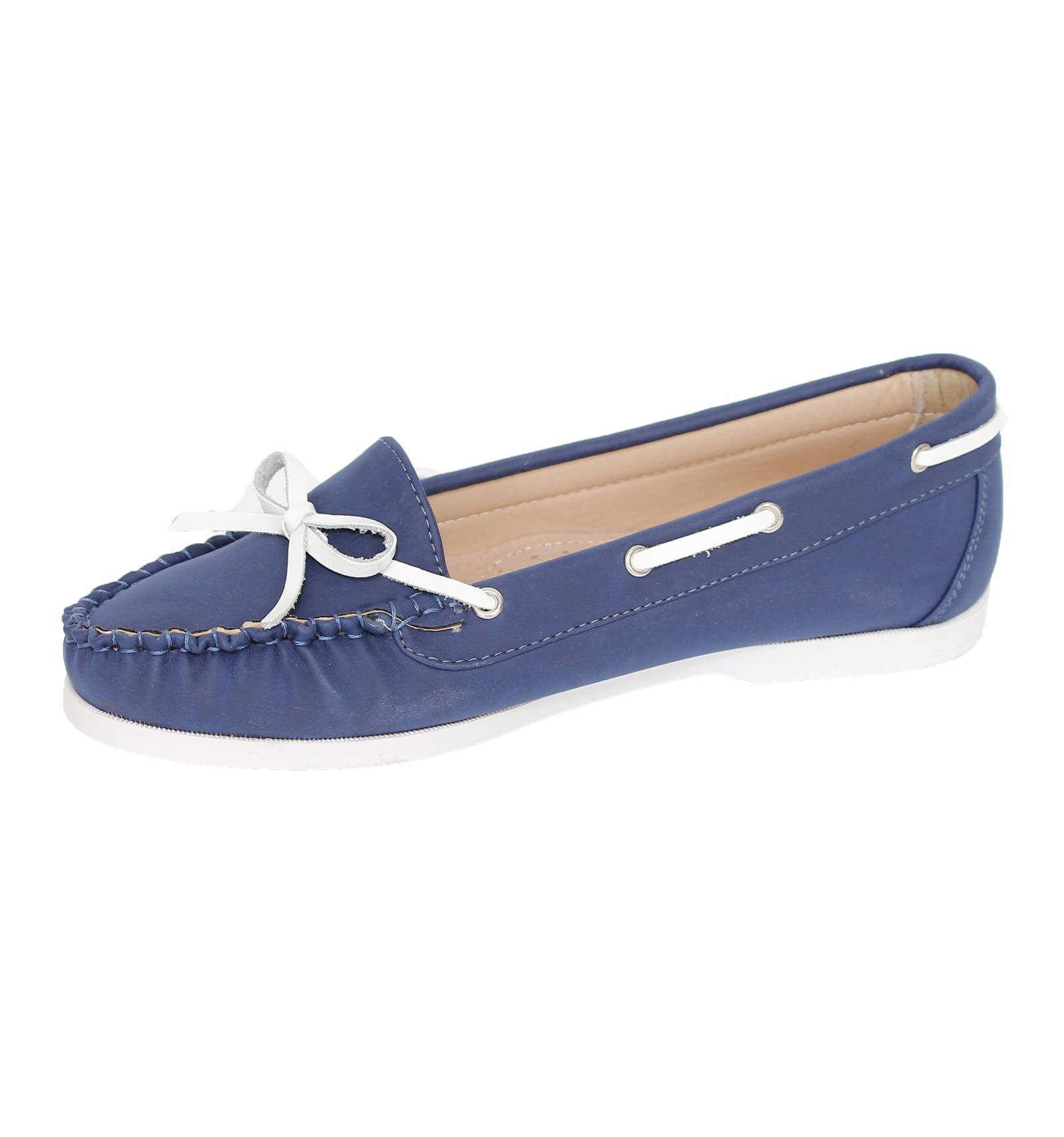 Mocassin Femme Mocassin femme simili cuir à nœud intérieur confortable bleu Gentilly
