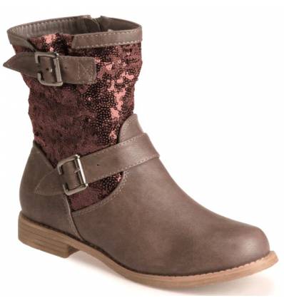 Bottines femme simili cuir kaki MEMPHIS