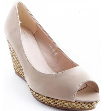 Escarpins femme simili cuir beige ZELIA