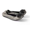 Ballerines gris métal femme à fleur MONCEAU