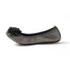 Ballerines gris métal femme à fleur MONCEAU