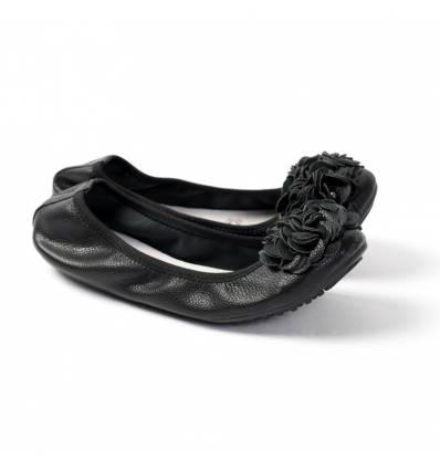 Ballerines noires femme confortables à fleur MONCEAU