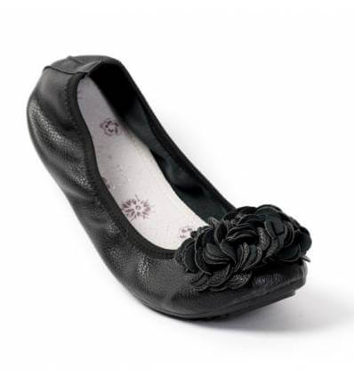 Ballerines noires femme confortables à fleur MONCEAU