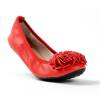 Ballerines rouge femme avec fleur MONCEAU