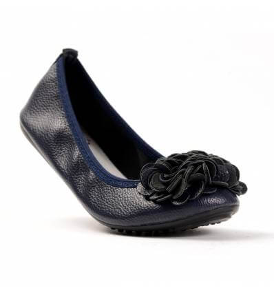 Ballerines bleu marine femme souple à fleur MONCEAU