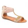 Sandales femme compensées strass beige Méléna