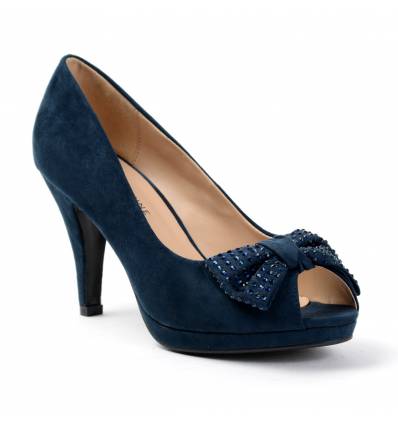 Escarpins femme à strass bleu Agnès