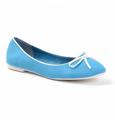 Ballerines femme simili cuir bleu CLAIRE