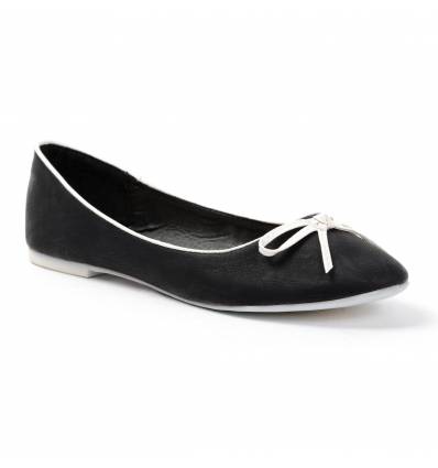 Ballerines femme simili cuir noir CLAIRE