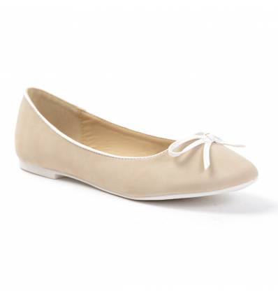 Ballerines femme beige simili cuir CLAIRE