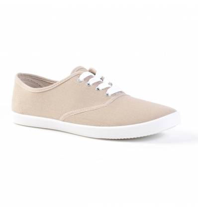 Basket feminin beige à lacets HILDA