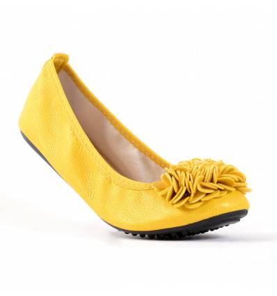 Ballerines jaunes femme à fleur MONCEAU