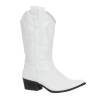 Bottes femme simili cuir brodé blanc WESTERN