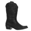 Bottes femme simili cuir bout pointu noir WESTERN