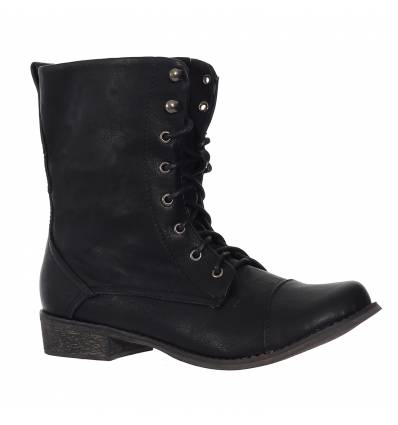 Bottines femme noire simili cuir FLORA