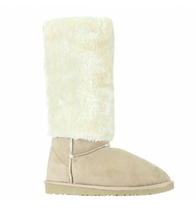 Bottes femme aspect daim beige Zita