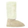 Bottes femme aspect daim beige Zita