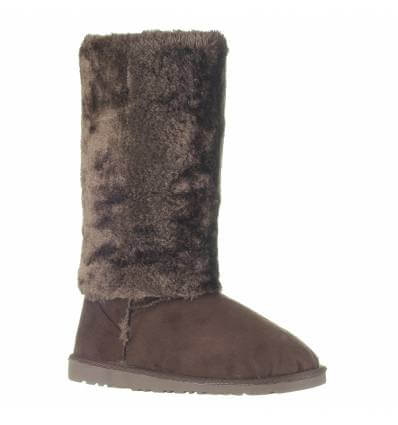 Bottes femme aspect daim marron Zita