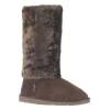 Bottes femme aspect daim marron Zita