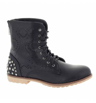 Bottines femme trouée noire Nelly