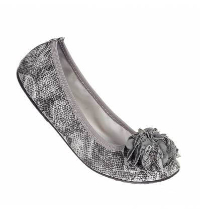 Ballerines gris python femme à fleur MONCEAU