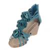 Sandales femme compensées turquoise AUDREY