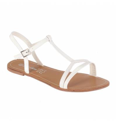 Sandales femme aspect serpent blanc NIRIA