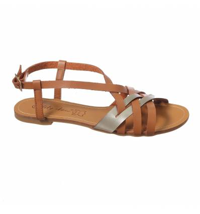 Spartiates femme camel ELISA