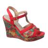 Sandales femme compensé rouge FINA