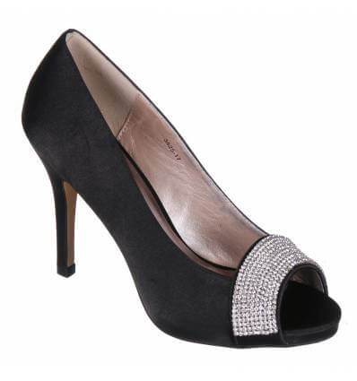 Escarpins femme noires à strass OLGA