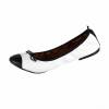 Ballerines femme souples blanc et noir MADDY