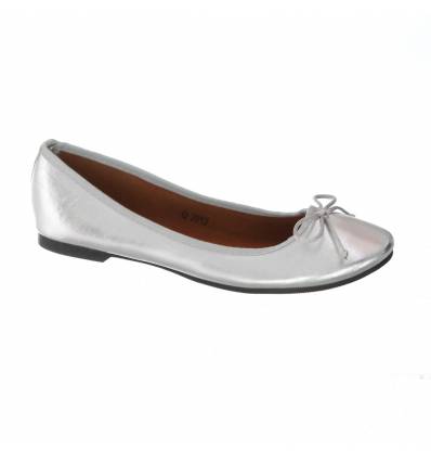 Ballerines femme argenté vernie Jany