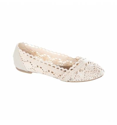 Ballerines femme aspect tricot beige Marianne