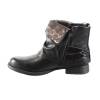 Bottines femme simili cuir mat noire CATALINA