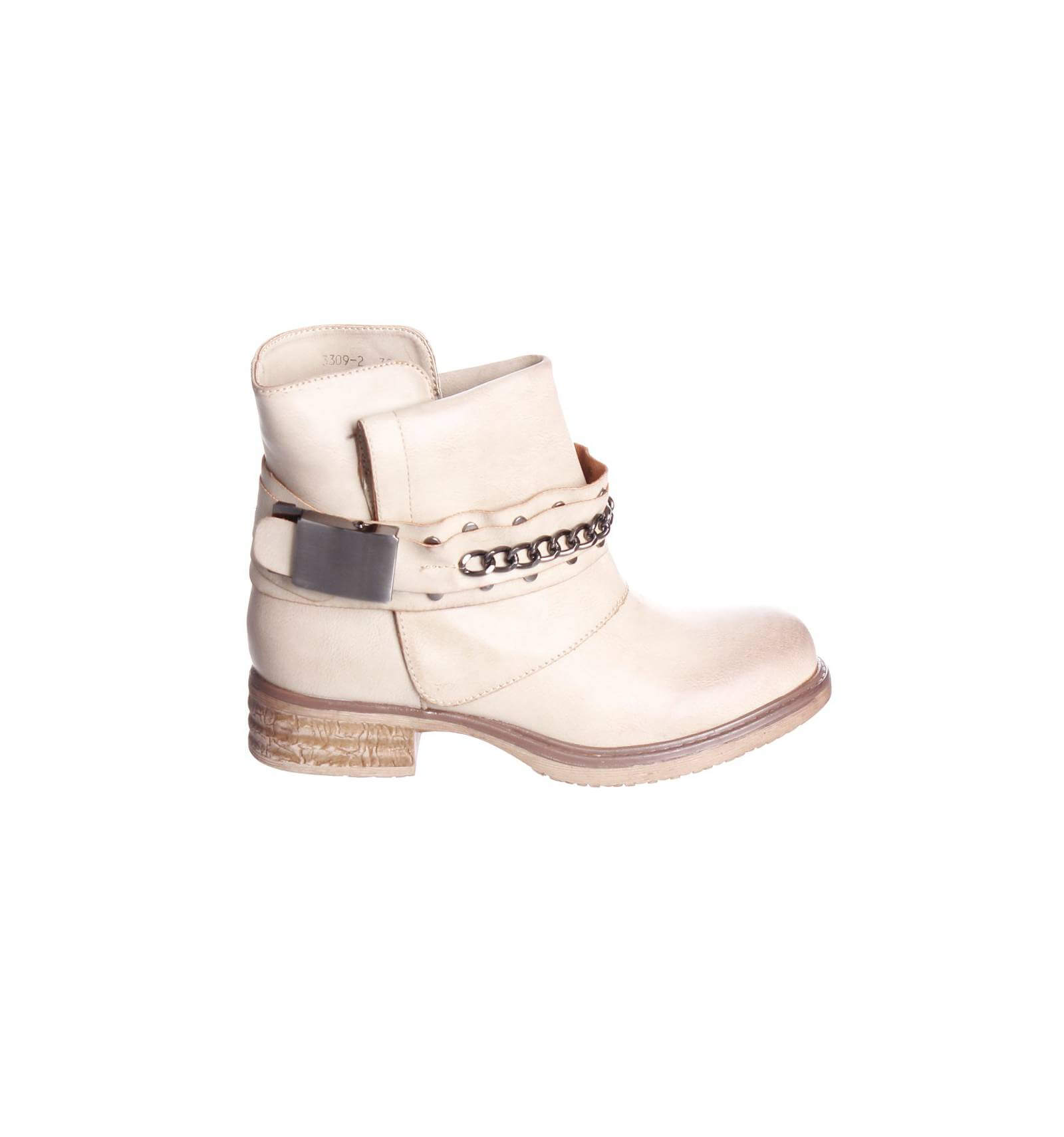 bottines femme beige clair