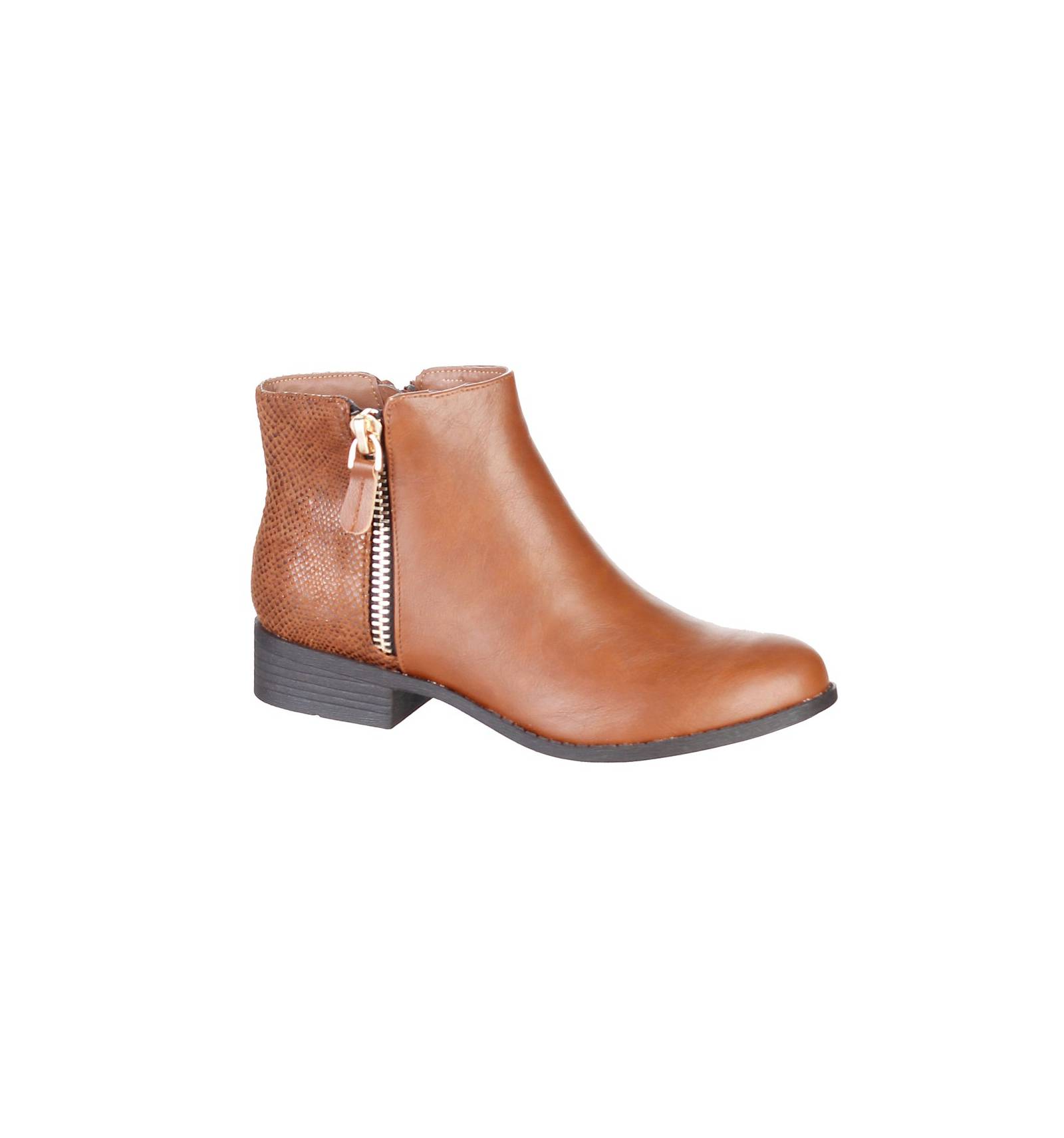 bottines cuir camel femme