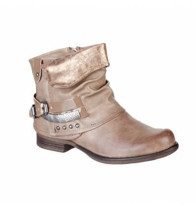  Bottines femme perforée à boucle noir LOUNA