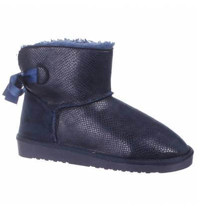 Boots aspect serpent bleu marine ELSA