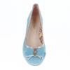  ENOLA turquoise blue faux leather women's flat shoe