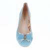  ENOLA turquoise blue faux leather women's flat shoe