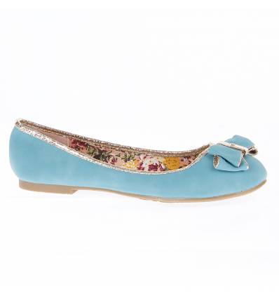  ENOLA turquoise blue faux leather women's flat shoe