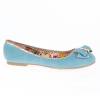  ENOLA turquoise blue faux leather women's flat shoe