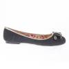 ENOLA black faux leather women's flat shoe