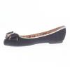 ENOLA black faux leather women's flat shoe