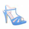 MAILY blue faux leather strapped women's high-heeled sandal