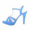 MAILY blue faux leather strapped women's high-heeled sandal