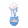 MAILY blue faux leather strapped women's high-heeled sandal